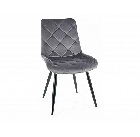 Jedálenská stolička RALPH VELVET, sivý Bluvel 14/čierny mat