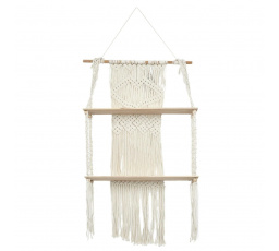 Veľká boho polička s béžovou macramé