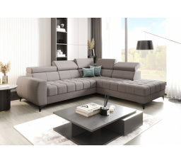Rohová sedacia súprava PORTO 225X255 cm - sivá, pravá