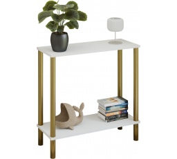 Konzola Claro 80x30 cm - rôzne farby na výber - Biela Mat, Zlatá
