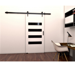 Posuvné dvere LOFT F100, biela/čierna