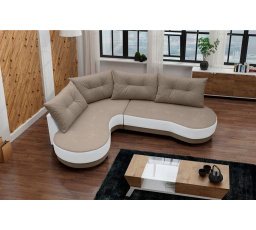 Rohová sedacia súprava Abbey L sv.hnedá/biela