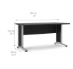 Písací stôl OFFICE 402/437, Čierna/Silver grey