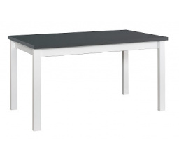 ALBATROS 4 (ALBA 4) jedálenský stôl rozkladací - lamino grafit/ nohy biele - kolekcia "DRE" (K150)