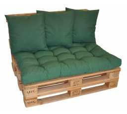 Podušky na paletový nábytok sada EASY - látka tmavo zelený melír