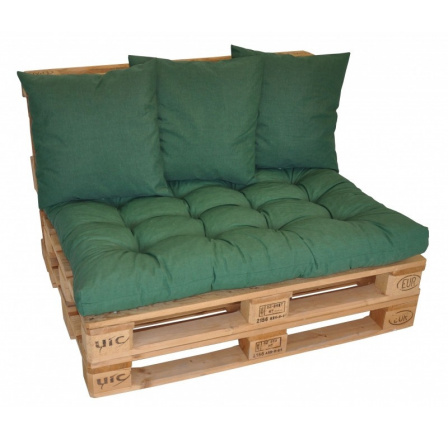 Podušky na paletový nábytok sada EASY - látka tmavo zelený melír