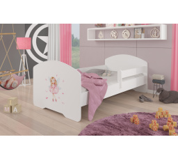 posteľ s matracom a zábranou PEPE GIRL WITH WINGS 160x80 Biela
