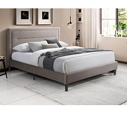 Posteľ MALAGA VELVET, 160x200 cm, Tmavo Béžový Bluvel 40/Čierna