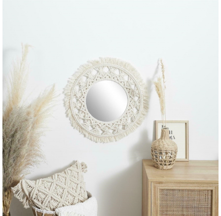 Zrkadlo Macrame 55cm béžové