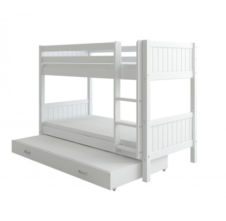 Poschodová posteľ s prístelkou Romantic 459 biela