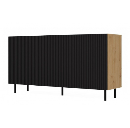 Komoda KARIS 3D-L, Dub artisan/čierna Komoda KARIS 3D-L, Dub artisan/čierna