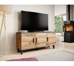 Komoda LOTTA 3D - 150, dub wotan/čierna