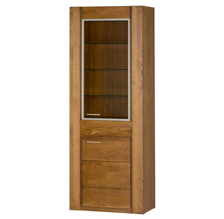 VANCOUVER 11 - vitrína RIGHT 1D1W / dub rustikálny (zostavený nábytok) (VELVET 11) (1 balenie) (SZ) (K150-Z)