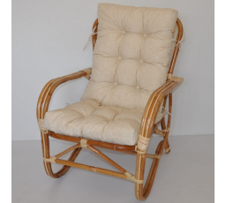 Ratanové kreslo Nilam vankúš svetlé béžové zvýraznenia