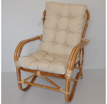 Ratanové kreslo Nilam vankúš svetlé béžové zvýraznenia