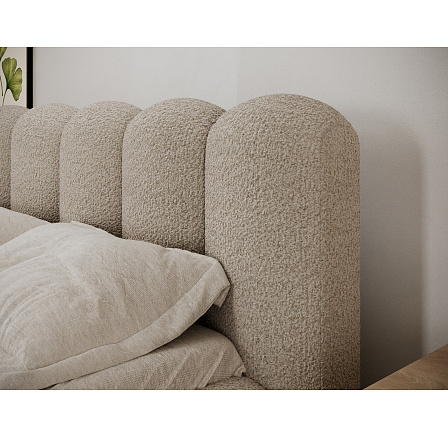 Posteľ Oloroso 180x200 s kovovým rámom a úložným priestorom, hnedá bouclé Royal 20 1 Posteľ Oloroso 180x200 s kovovým rámom a úložným priestorom, hnedá bouclé Royal 20 1