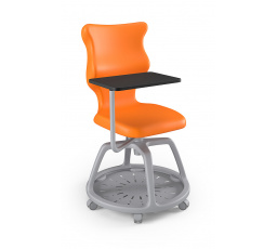 Židle studentská s úložným prostorem Plus velikost 6, Oranžová/Šedá 