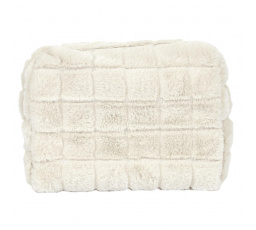 Krémová chlpatá kozmetická taštička