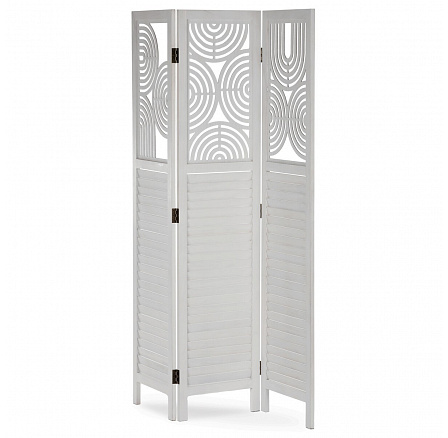 Paraván, dřevo, bílá, EF-L175 WT