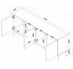 Komoda INSERTO 3D1W, čierna / dub Wotan