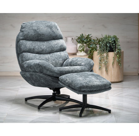 Kreslo DARIO s podnožkou, modré