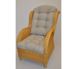 Ratanové kreslo Ušný medový vankúš tmavobéžové odlesky