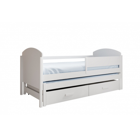 Detská posteľ pre 2 osoby Olen 180x80 s matracom Biela+Biela