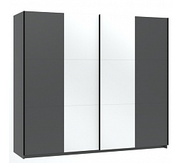SZAFA NORVIK S ZRKADLOM 228CM ANTRACIT - MONTÁŽ NA STOJATO
