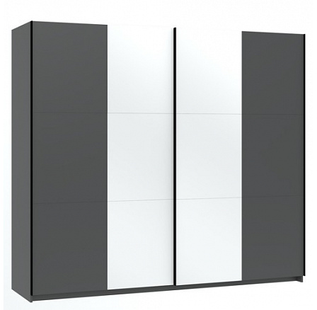 SZAFA NORVIK S ZRKADLOM 228CM ANTRACIT - MONTÁŽ NA STOJATO
