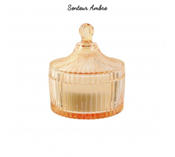 Sviečka z bohémskeho skla L žltá