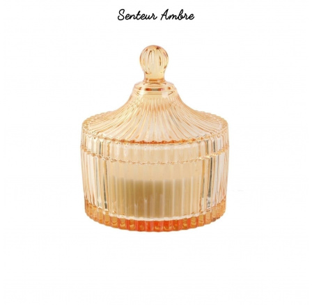 Sviečka z bohémskeho skla L žltá Sviečka z bohémskeho skla L žltá