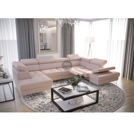 Rohová sedacia súprava GALAXY MAX II, relax s funkciou spania 215x350x170 - béžová, pravá Rohová sedacia súprava GALAXY MAX II, relax s funkciou spania 215x350x170 - béžová, pravá