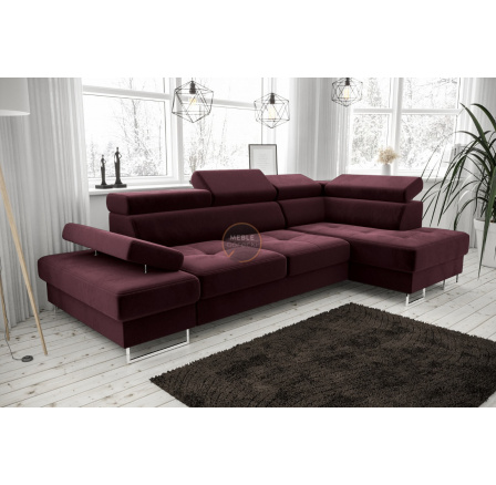 Rohová sedacia súprava GALAXY MINI 170x280 - Odtiene bordovej, pravá Rohová sedacia súprava GALAXY MINI 170x280 - Odtiene bordovej, pravá