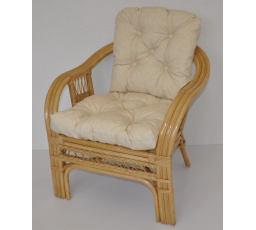 Ratanové kreslo Rio De Janeiro medové - poťah béžový melír