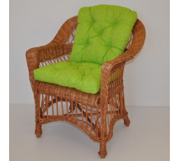 Kreslo Weigier prírodné - vankúš svetlozelené odlesky