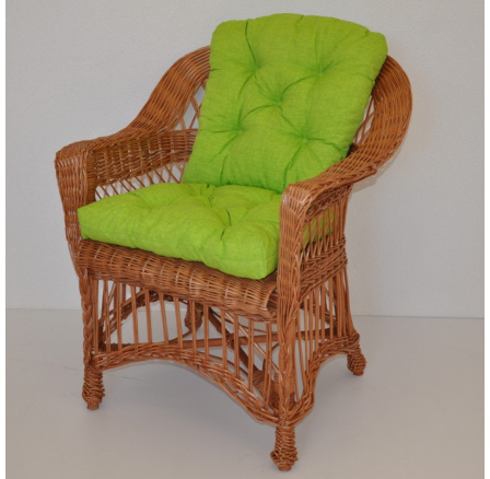 Kreslo Weigier prírodné - vankúš svetlozelené odlesky