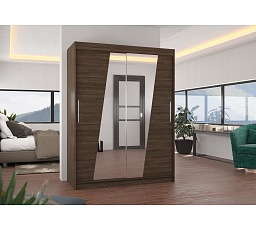 Posuvná skriňa so zrkadlom BOLTON 150 Choco+Choco