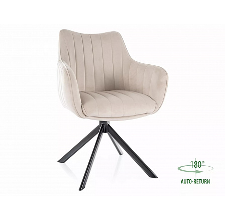 Jedálenská stolička AZALIA VELVET, Svetlo Béžový Bluvel 30/Čierna