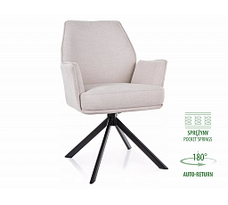 Jedálenská stolička HUGO BREGO, Čierna / Svetlo béžová