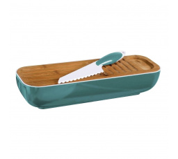 Sada 3v1 doska, nádoba s nápisom a tyrkysový nôž