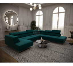 Rohová sedacia súprava EMPORIO MAX II 300X350X180 - pravá, tyrkysová