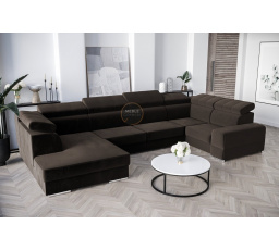 Rohová sedacia súprava ROYAL MAX I 210x375x185 - hnedá, pravá