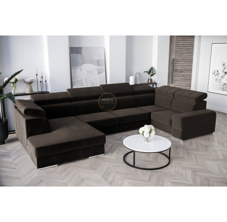 Rohová sedacia súprava ROYAL MAX I 210x375x185 - hnedá, pravá Rohová sedacia súprava ROYAL MAX I 210x375x185 - hnedá, pravá