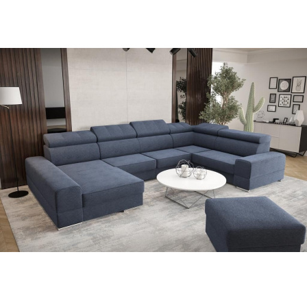 Rohová sedacia súprava ROYAL MAX II priemer 30x375x185 - modrá, pravá Rohová sedacia súprava ROYAL MAX II priemer 30x375x185 - modrá, pravá