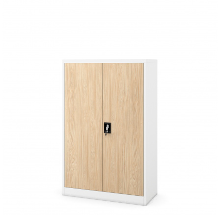 Kovová skriňa policová Eco Design KEVIN, 900 x 1400 x 400 mm, Biela/ dub sonoma Kovová skriňa policová Eco Design KEVIN, 900 x 1400 x 400 mm, Biela/ dub sonoma
