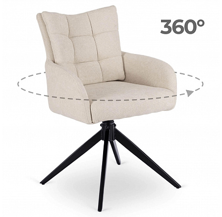 Otočná stolička do obývacej izby JULY Krémová