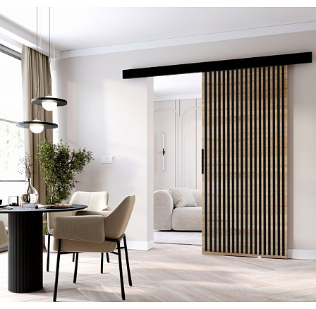 Posuvné dvere STANDART MIX L80, Sonoma/Čierna Posuvné dvere STANDART MIX L80, Sonoma/Čierna