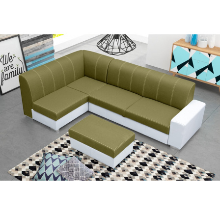 Rohová sedacia súprava MINISTER s Taburetom, Inari 34 + Soft 017, Ľavá