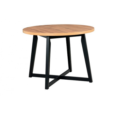 OTAVA 2 (OTTO 2) - okrúhly jedálenský stôl - laminovaný dub wotan / čierne drevené nohy - kolekcia "DRE" (K150-E)