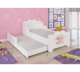 Manželská posteľ s matracom XIMENA II DOGS 160x80 White